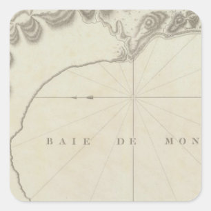 Pegatina Cuadrada Región de la bahía de Monterey, California