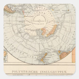 Pegatina Cuadrada Región polar sub y Polinesia