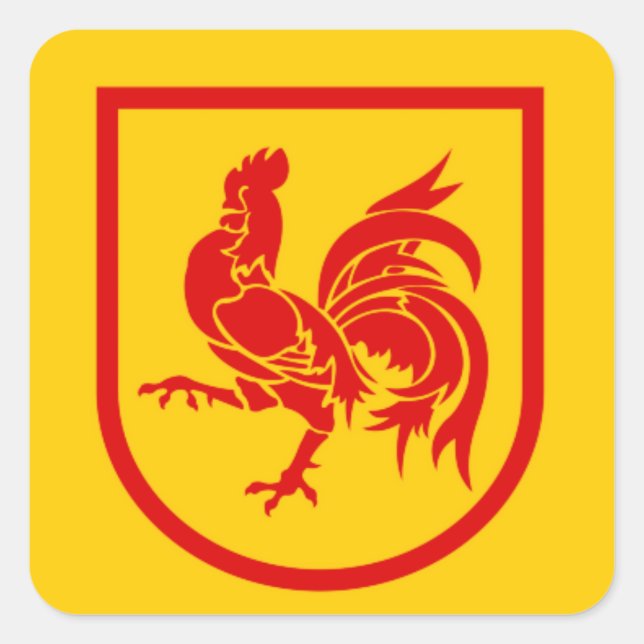 Pegatina Cuadrada Región valona (Anverso)