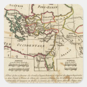 Pegatina Cuadrada Regiones, lugares en el nuevo testamento