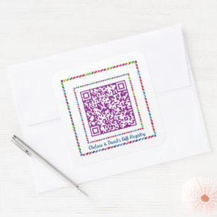 Pegatina Cuadrada Registro de regalo del marco color de la gelatina 