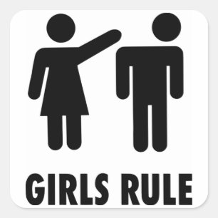Pegatina Cuadrada Regla de chicas