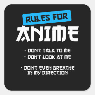 Pegatina Cuadrada reglas anime ropa manga arte cosplay otaku regalo
