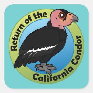 Pegatina Cuadrada Regreso del Cóndor de California