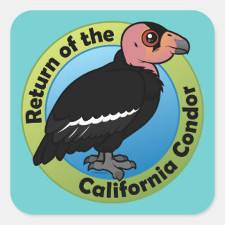Pegatina Cuadrada Regreso del Cóndor de California