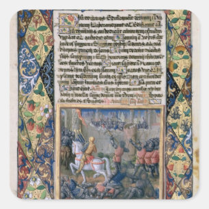 Pegatina Cuadrada Rehoboam que emprende guerra contra Jeroboam