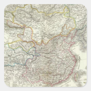Pegatina Cuadrada Reich de Chinesische - imperio chino