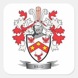 Pegatina Cuadrada Reid Family Crest Coat of Arms