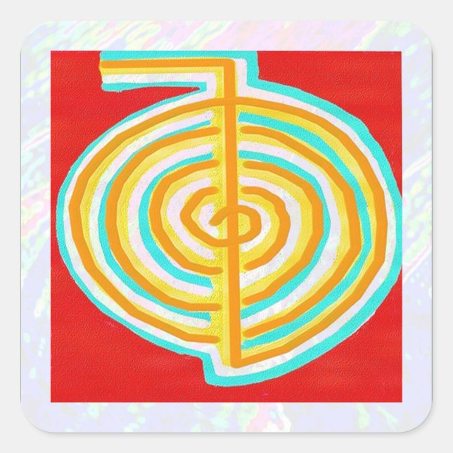 Pegatina Cuadrada ReikiHealingArt de CHOKURAY (Anverso)