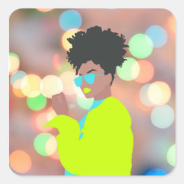 Pegatina Cuadrada Reina bailarina.