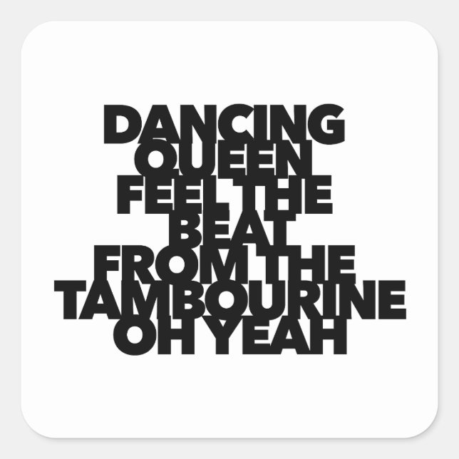 Pegatina Cuadrada REINA DE BAILE SIENTE LA BALA canción pop TAMBOURI (Anverso)