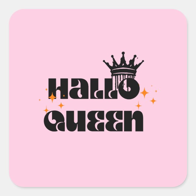 Pegatina Cuadrada Reina de Halloween, Halloqueen, arte de Halloween  (Anverso)