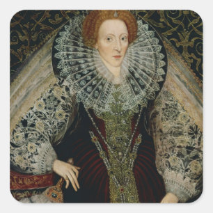 Pegatina Cuadrada Reina Elizabeth I, c.1585-90