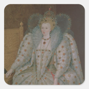 Pegatina Cuadrada Reina Elizabeth I de Inglaterra y de Irlanda