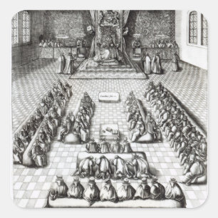 Pegatina Cuadrada Reina Elizabeth I en el parlamento