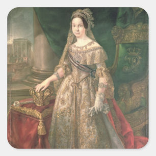 Pegatina Cuadrada Reina Isabel II 1843