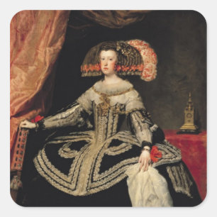 Pegatina Cuadrada Reina Maria Ana de Austria, 1652
