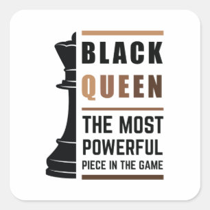 Pegatina Cuadrada Reina Negra La Pieza Más Poderosa Del Juego 2