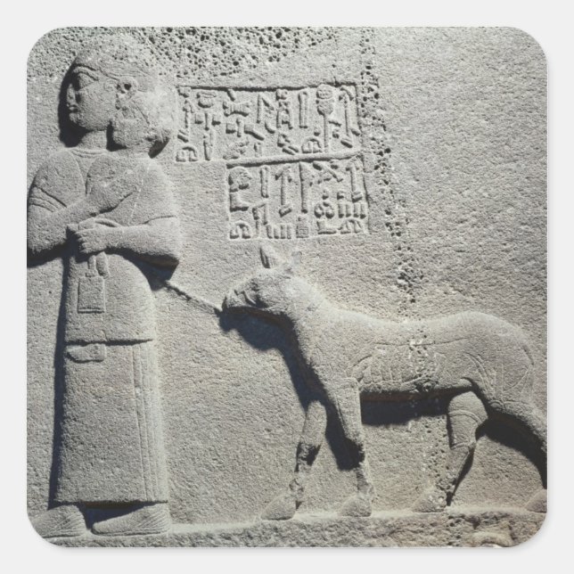 Pegatina Cuadrada Reina Tuwarissa, esposa del rey Araras (Anverso)