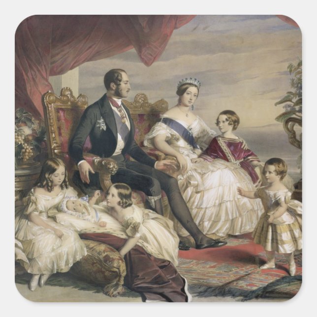 Pegatina Cuadrada Reina Victoria (1819-1901) y Príncipe Alberto (181 (Anverso)