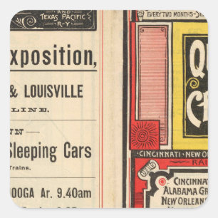 Pegatina Cuadrada Reina y ruta creciente