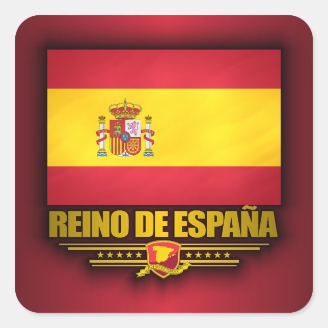 Pegatina Cuadrada Reino de España (Anverso)