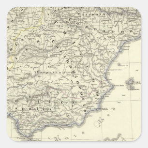 Pegatina Cuadrada Reino de los Visigodos, Península Ibérica