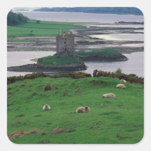 Pegatina Cuadrada Reino Unido, Escocia, Isla de Skye, antiguo