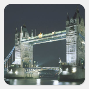 Pegatina Cuadrada Reino Unido, Inglaterra, Londres, Tower Bridge.