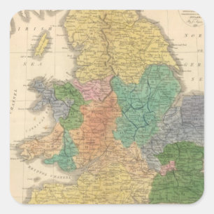 Pegatina Cuadrada Reinos de los anglosajones