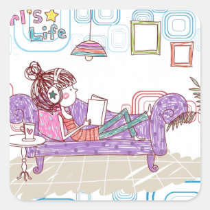 Pegatina Cuadrada Relajación