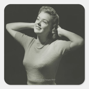 Pegatina Cuadrada Relajación de mujeres