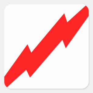 Pegatina Cuadrada Relámpago rojo