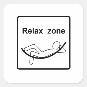 Pegatina Cuadrada Relax zone sign