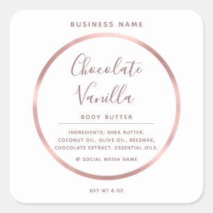 Pegatina Cuadrada Relieve metalizado de círculo de tipografía minima