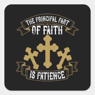 Pegatina Cuadrada Religión - La Parte Principal De La Fe