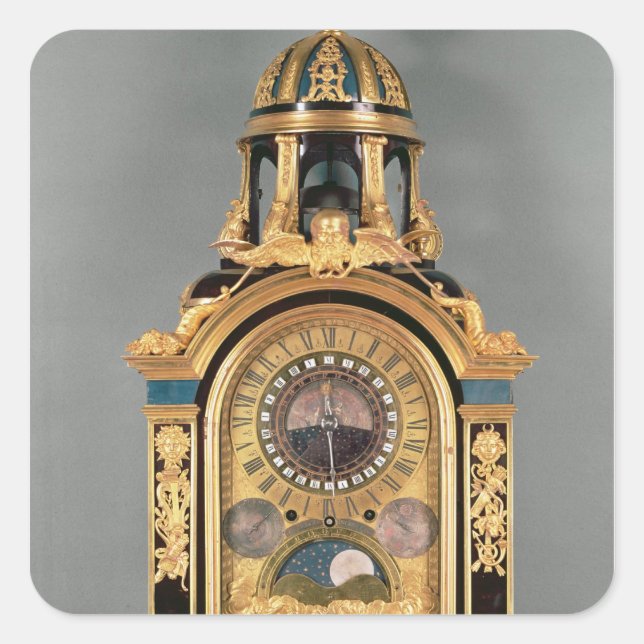 Pegatina Cuadrada Reloj astronómico (Anverso)