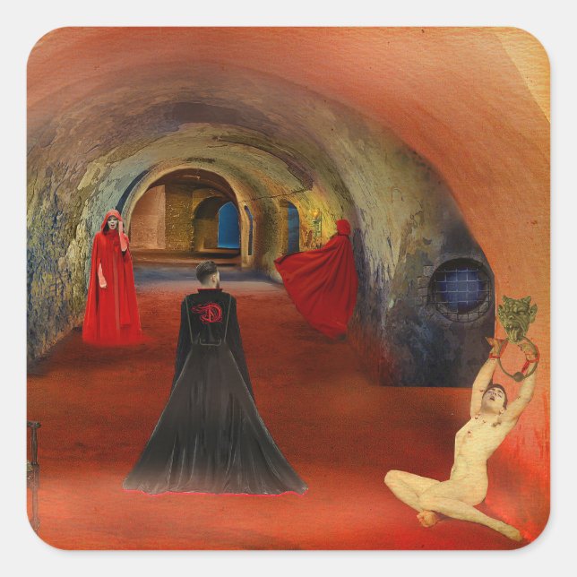 Pegatina Cuadrada Reloj Cuadrado  Blood is Life (Anverso)