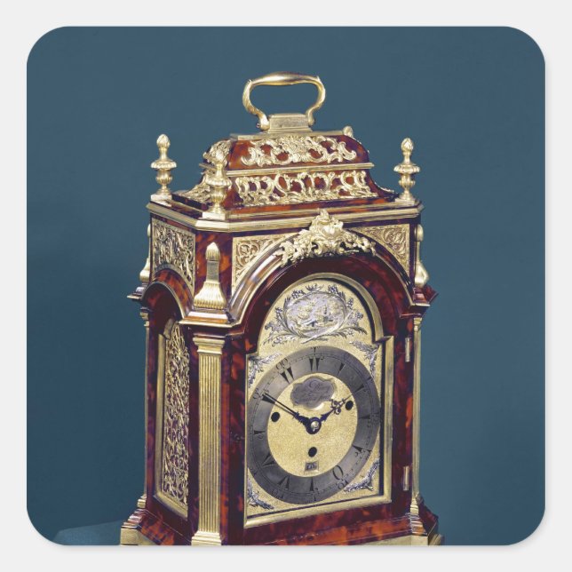 Pegatina Cuadrada Reloj de mesa, c.1750 (Anverso)