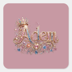 Pegatina Cuadrada Reloj de pared decorativo Adam Crown
