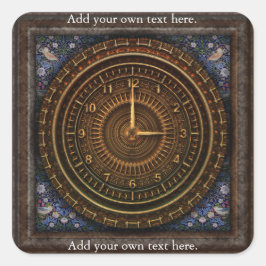 Pegatina Cuadrada Reloj de relojería Steampunk Victorian