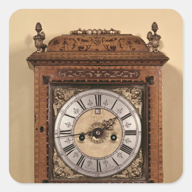 Pegatina Cuadrada Reloj de soporte, c.1700 (Anverso)
