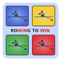 Remando para ganar cuatro colores tripulación azul