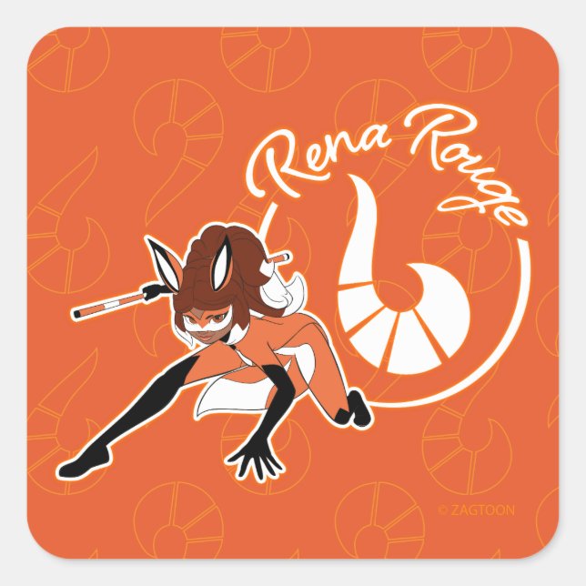 Pegatina Cuadrada Rena Rouge Badge (Anverso)