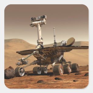 Pegatina Cuadrada Rendición artística de Mars Rover