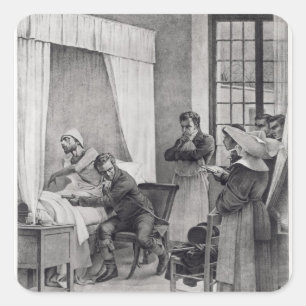 Pegatina Cuadrada Rene Theophile Hyacinthe Laennec