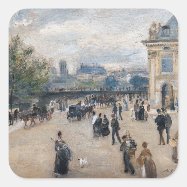 Pegatina Cuadrada Renoir - París, Institut au Quai Malaquais (Anverso)