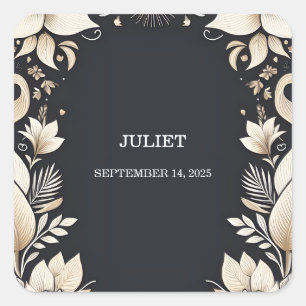 Pegatina Cuadrada Renovación de Votos Matrimoniales Tradicionales Fi