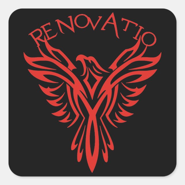Pegatina Cuadrada Renovación: Phoenix (Anverso)