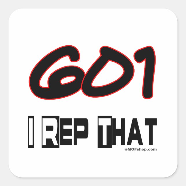 Pegatina Cuadrada Rep Ese Código De Área 601 (Anverso)